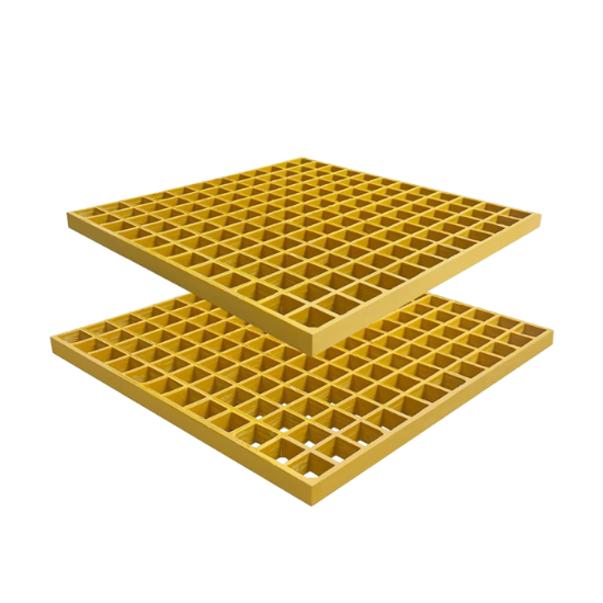 Picture of FRP GRATING | ISOPHTHALIC (IP) | 38X38 | 3660 | 1220 | 25MM | YELLOW | CHEQUERED - 6 MM